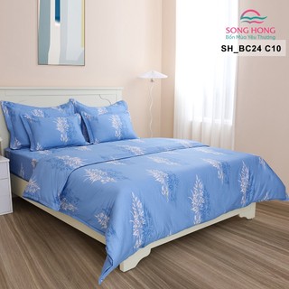 Bộ Chăn Ga Gối Sông Hồng chất liệu cotton mã màu  SH_BC24 C10 - Chính hãng