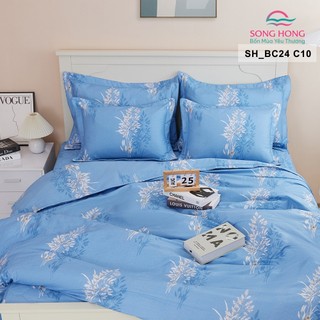 Bộ Chăn Ga Gối Sông Hồng chất liệu cotton mã màu  SH_BC24 C10 - Chính hãng