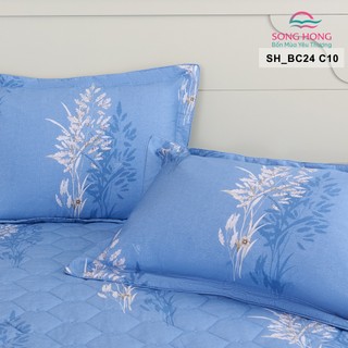 Bộ Chăn Ga Gối Sông Hồng chất liệu cotton mã màu  SH_BC24 C10 - Chính hãng