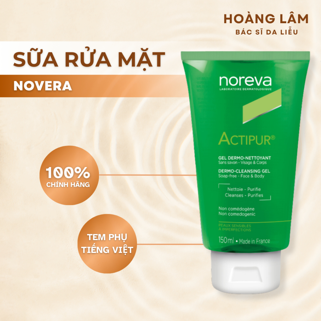 Sữa Rửa Mặt Cho Da Dầu Mụn Noreva Actipur Dermo Cleansing Gel- Dr.Hoàng Lâm