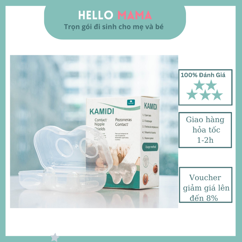 Núm Trợ Ti Kamidi Chất Liệu Silicon Co Dãn Mềm Mại Bảo Vệ Đầu Ngực Cho Mẹ Và Hỗ Trợ Cho Bé-Hellomama *