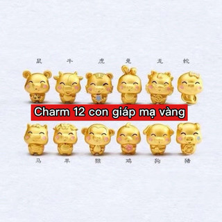 Charm 12 Con Giáp Bạc Ta Xi Vàng Mẫu Mới
