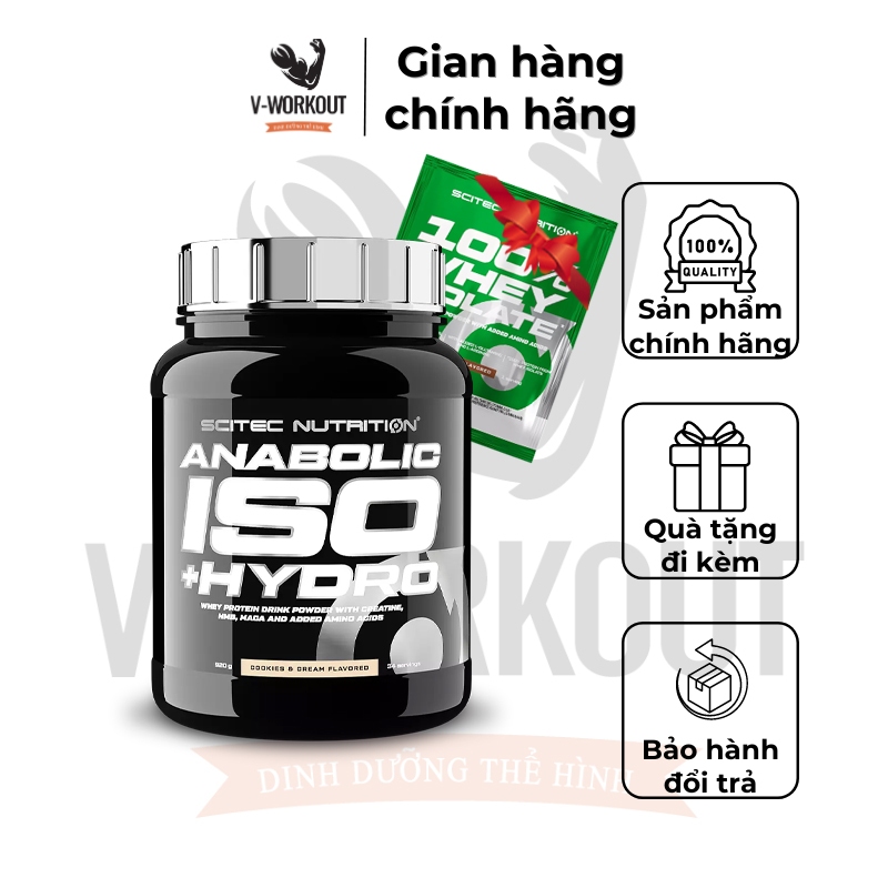 Whey Protein | ANABOLIC ISO + HYDRO Hộp 920G | Siêu phẩm Whey Protein tăng cơ | Scitec Nutrition
