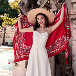 Khăn choàng boho thổ cẩm đi biển du lịch mùa hè chống nắng, chụp hình, đa năng - Mã VS002 The Collar Box