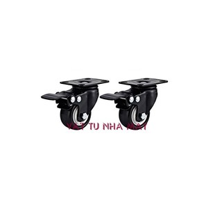 Bộ 4 bánh xe loa kéo (2 bánh xoay, 2 bánh xoay có phanh)
