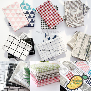 Vải Bố Canvas Chụp Ảnh Decor Vân gỗ , Kẻ caro ( Khăn trải bàn vintage thảm picnic )