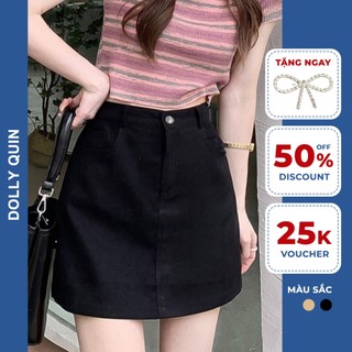 Chân váy nữ chữ a ngắn vải, quần giả váy hồng chất liệu nhung tăm mềm mại CV009 Dolly Quin