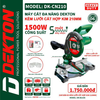 Máy cắt nhôm gỗ sắt để bàn mini đa góc DEKTON DK-CN210  có laze lưỡi 210mm Dekton Model: DK 210 GIÁ TỐT