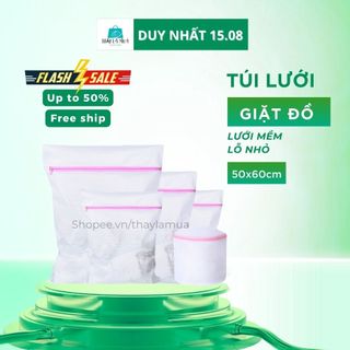 Túi lưới, Túi giặt đồ máy giặt cao cấp vải lưới mịn size 50*60 cm
