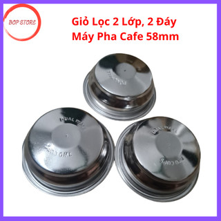 Giỏ lọc áp suất, phin lọc 2 đáy máy pha cà phê inox size 58mm