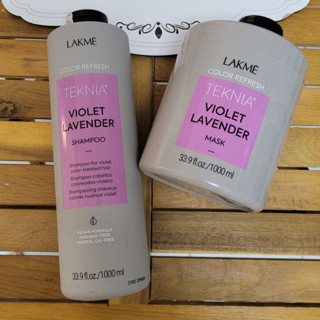 DẦU GỘI VÀ MẶT NẠ BỔ SUNG HẠT MÀU TÍM LAKME TEKNIA VIOLET LAVENDER 1000ML