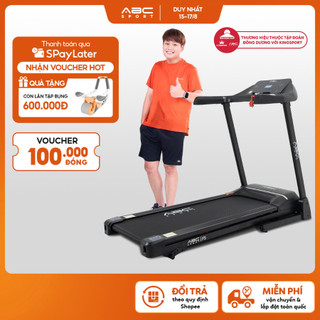 Máy chạy bộ ABCSport F5, động cơ tiết kiệm điện, đệm cao su giảm xóc và đồng hồ theo dõi thông số thông minh
