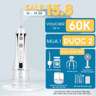 Tăm nước cầm tay h2ofloss HF-2.Dụng cụ vệ sinh răng miệng hoàn hảo, tặng kèm củ sạc và 7 đầu tăm