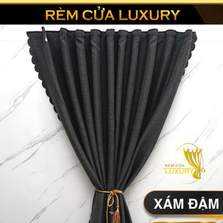 Rèm cửa dán tường vải Nhật màu xám đậm trang trí cửa sổ, trang trí decor cửa phòng ngủ, phòng khách