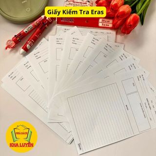 Combo 3 tập Giấy Kiểm Tra Cấp 2, 3 Kẻ Ngang Cao Cấp ERAS E751 (10 tờ đôi + 5 tờ đơn, ĐL:70g/m2)