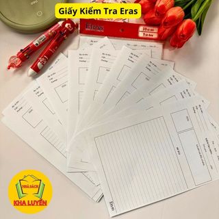 Combo 3 tập Giấy Kiểm Tra Cấp 2, 3 Kẻ Ngang Cao Cấp ERAS E751 (10 tờ đôi + 5 tờ đơn, ĐL:70g/m2)