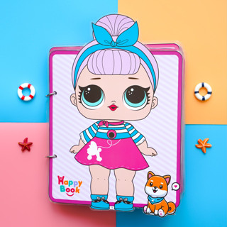 Học liệu bóc dán ngôi nhà búp bê, học liệu bóc dán thay đồ cho búp bê công chúa thời trang Happy Book,Học Liệu Montessth