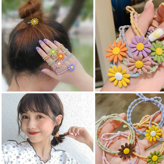 5 dây cột tóc hoa cúc dễ thương