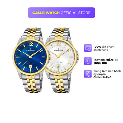 ĐỒNG HỒ NAM CANDINO GENTS CLASSIC TIMELESS C4763 Thuỵ Sĩ, mặt kính sappheri, màu dây demi vàng