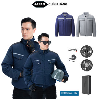 [BÁN CHẠY] Bộ Áo Điều Hòa Nhật Bản Gắn Quạt Gió Làm Mát Mới Nhất 2024 PIN 50.000mAh, Quạt 12V Chạy Siêu Êm, BH 12 Tháng