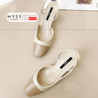 Giày cao gót nữ MYSS mũi bầu khoét eo cài quai sau gót 7cm thời trang - CG0009