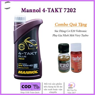 Dầu Nhớt Xe Số, Côn Tay Mannol 7202 Tặng Kèm 1 Súc Động Cơ E20 Và 1 Phụ Gia Nhớt Mới (Có Chiết Lẻ)