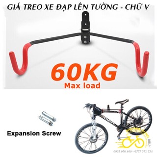 Giá treo xe - Móc treo ngang xe đạp lên tường - Chữ V