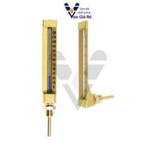 Nhiệt kế thủy ngân Đài Loan chân thẳng, chân góc, loại 50 - 120 - 200 độ C dùng cho công nghiệp, lò hơi