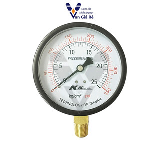 Đồng hồ đo áp suất nước khí hơi 25kg KK Gauge