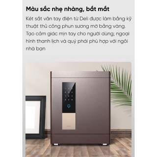 Két sắt mini Deli, két sắt điện tử thông minh bảo mật cao cho gia đình, khách sạn Cảnh Báo An Toàn