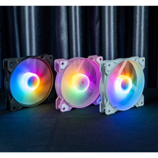 Fan case, 12cm coolmoon k8 k9 trắng đen rgb , led rgb, kèm ốc - đồng bộ không cần hub - rẻ vô địch