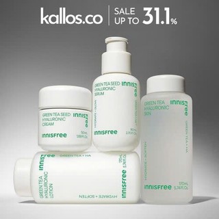 Bộ Dưỡng Da Innisfree Green Tea Seed Hyaluronic Skin, Lotion, Serum, Eye, Cream, Face Ball, Mist, Set - Kallos Vietnam