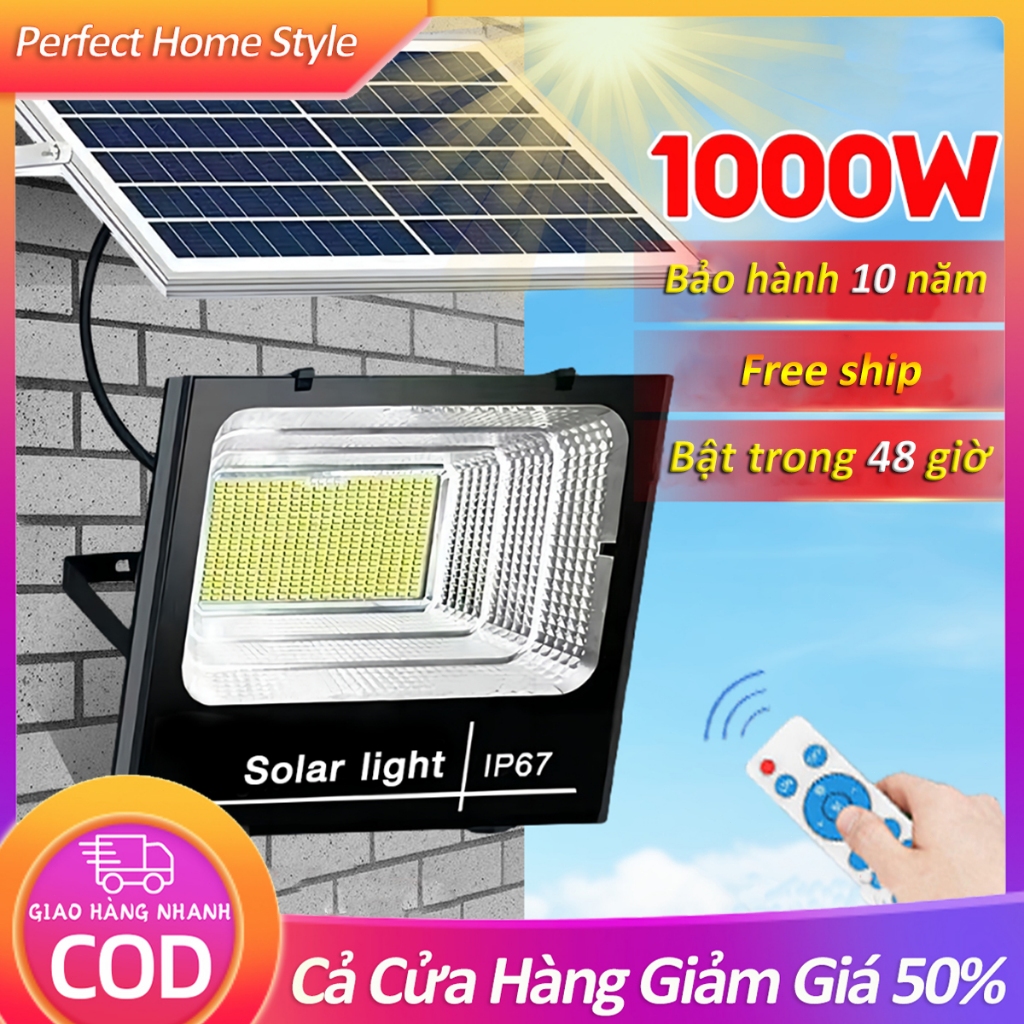 Đèn năng lượng mặt trời công suất 1200w Chống Nước IP68 An toàn Tự động bật tắt Bảo hành 10 năm