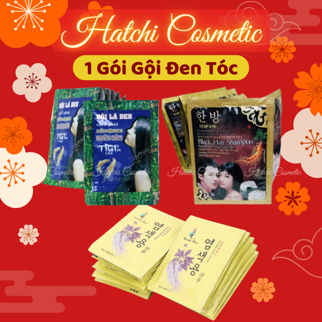 Dầu gội đen, nâu tóc 1 Gói 30ml Gội đen tigi, nhân sâm Hàn Quốc | An toàn, dễ sử dụng, hiệu quả cao