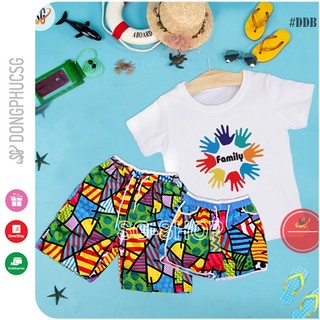 Đồ đi biển gia đình hoặc cặp đôi hôi nhóm set gồm áo thun và quần short nổi bật DDB106 | DONGPHUCSG