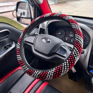 Bao tay vô lăng, bọc tay nắm xe ô tô, xe tải bằng Hạt cườm Hàn quốc chống mồ hôi tay