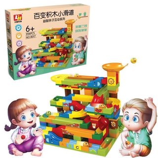 Bộ đồ chơi xếp hình tháp bi lăn 206 chi tiết cho bé đồ chơi lắp ráp đường ống cầu trượt bóng thông minh cho trẻ