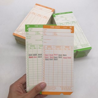 Thẻ giấy chấm công cho các dòng máy chấm công Ronald Jack, Wise eye, Akyo thẻ đẹp hàng loại 1 in chữ Ronald Jack