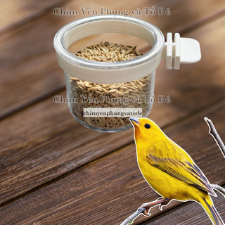 Cóng tròn đựng thức ăn/khoáng có vòng gài vào lồng cho Chim Cảnh, Yến Hót..