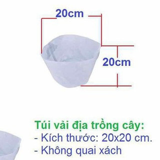 Combo 20 TÚI VẢI TRỒNG CÂY KHÔNG QUAI -KÍCH THƯỚC 20x20cm, Túi tái sử dụng nhiều lần, bền, đẹp
