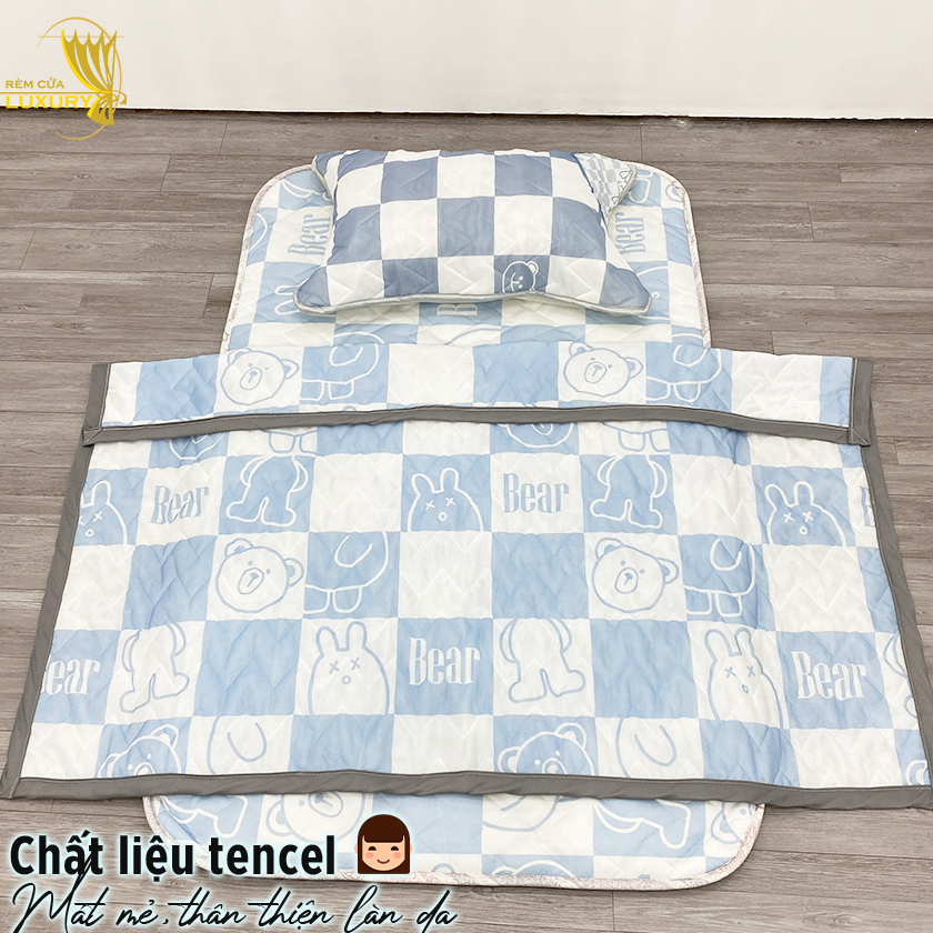Nệm Topper điều hòa Kingcool cho em bé sơ sinh, mầm non, tiểu học nội trú, gấp gọn tiện lợi LUXURY