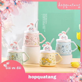 Cốc Sứ Kèm Hộp Quà Tặng Sinh Nhật Bạn Gái Bạn Thân Ly Sứ Cốc Uống Nước Hình Thỏ Cute Dễ Thương