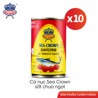 Cá hộp sea crown cá trích sốt cà - lốc 10 lon