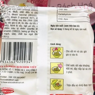 Lẻ 5 gói Mì Phở gà/bò Good Acecook gói 68g