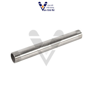 [2 tấc] Ống nối 2 đầu ren ngoài inox
