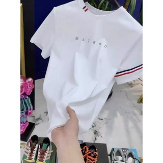 Áo thun nam nữ chữ MATEND dập nổi viền tay vải cotton co giãn thoáng mát  cao cấp Menswear Cổ Tròn
