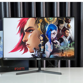 Màn Hình VSP 24inch 24" 24 inch IPS 100hz Full Viền, HDMI VGA, vesa arm- chính hãng màu đen