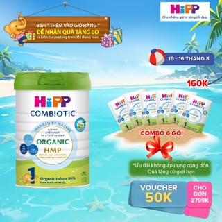 Sữa bột công thức HiPP 1 Organic Combiotic 800g bổ sung DHA trực tiếp.