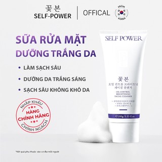 Sữa Rửa Mặt Dưỡng Trắng Da Làm Sạch Sâu Thông Thoáng Thu Nhỏ Lỗ Chân Lông, Sữa Rửa Mặt Kiểm Soát Dầu 100g SELF POWER