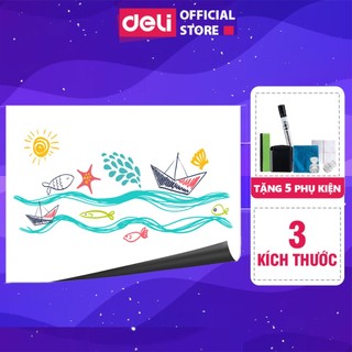 Bảng Từ Dán Tường Deli - Decal Dán Tường - Bảng Nam Châm Dán Tường Viết Bút Lông - Cuộn Bảng Từ Hút Nam Châm - Tặng Quà